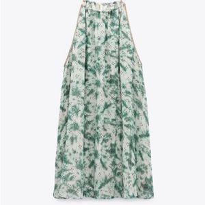 Zara printed short dress sequin halter tie dye